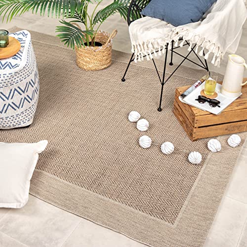 FRAAI | Home & Living In- & Outdoor Jute Teppich - Fora Edge Natural 160x230cm - Wetterfest - Synthetik, Polypropylen - Flachgewebe - Wohnzimmer, Esszimmer, Schlafzimmer, Balkon, Garten - Terrasse - von FRAAI | Home & Living