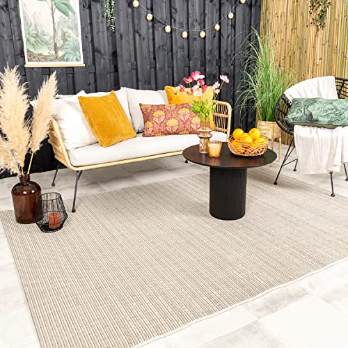 FRAAI | Home & Living In- & Outdoor Jute Teppich - Nomad Melange Creme 140x200cm - Wetterfest - Synthetik, Polypropylen - Flachgewebe - Wohnzimmer, Esszimmer, Balkon, Garten - Terrasse - Carpet von FRAAI | Home & Living