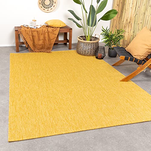 FRAAI | Home & Living In- & Outdoor Teppich - Costa Ockergelb 200x290cm - Wetterfest - Synthetik, Polypropylen - Flachgewebe - Balkon, Garten - Terrasse - Carpet von FRAAI | Home & Living