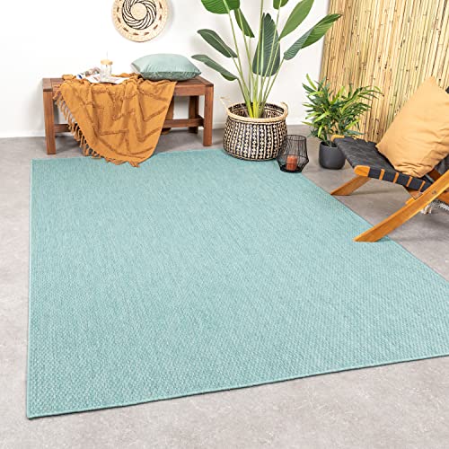 FRAAI | Home & Living In- & Outdoor Teppich - Costa Türkis 120x170cm - Wetterfest - Synthetik, Polypropylen - Flachgewebe - Balkon, Garten - Terrasse - Carpet von FRAAI | Home & Living