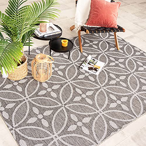 FRAAI | Home & Living In- & Outdoor Teppich - Summer Pattern Grau 120x170cm - Wetterfest - Synthetik, Polypropylen - Flachgewebe - Garten - Terrasse - Carpet von FRAAI | Home & Living