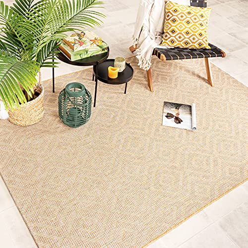 FRAAI | Home & Living In- & Outdoor Teppich - Summer Retro Gelb 120x170cm - Wetterfest - Synthetik, Polypropylen - Flachgewebe - Balkon, Garten - Terrasse - Carpet von FRAAI | Home & Living