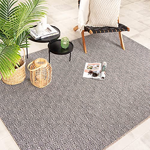 FRAAI | Home & Living In- & Outdoor Teppich - Summer Tile Grau 120x170cm - Wetterfest - Synthetik, Polypropylen - Flachgewebe - Balkon, Garten - Terrasse - Carpet von FRAAI | Home & Living