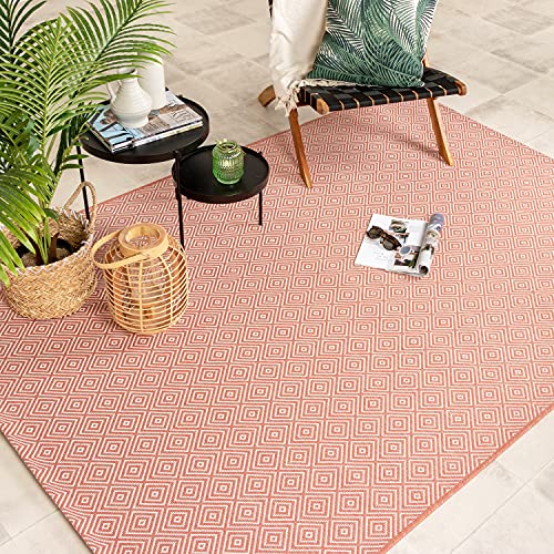 FRAAI | Home & Living In- & Outdoor Teppich - Summer Tile Rosa 80x150cm - Wetterfest - Synthetik, Polypropylen - Flachgewebe - Balkon, Garten - Terrasse - Carpet von FRAAI | Home & Living