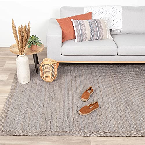 FRAAI | Home & Living Jute Teppich - Fair Grau 130x200cm - Jute - Flachgewebe - Einfarbig - Boho, Ländlich, Modern - Wohnzimmer, Esszimmer, Schlafzimmer - Carpet von FRAAI | Home & Living