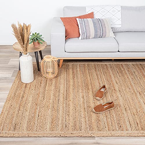 FRAAI Jute Teppich - Fair Natur 130x200cm - Jute - Flachgewebe - Einfarbig - Boho, Modern - Wohnzimmer, Esszimmer, Schlafzimmer - Carpet von FRAAI | Home & Living