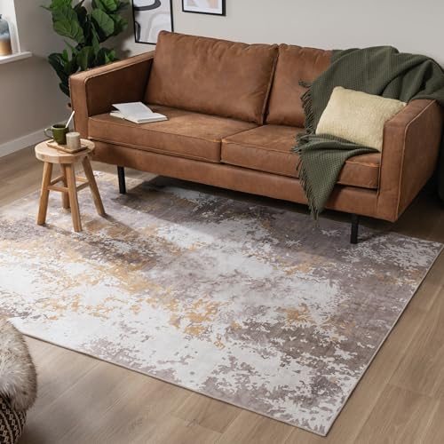 FRAAI | Home & Living Teppich Modern - Sarge Taupe Gelb - Kurzflor - Modern - Wohnzimmer, Esszimmer, Schlafzimmer - Carpet von FRAAI | Home & Living