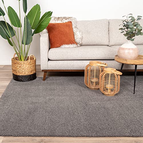 FRAAI | Home & Living Waschbarer Teppich - Clean Dunkelgrau 120x170cm - Synthetik, Polyester - Kurzflor - Einfarbig - waschbar in Waschmaschine - Modern - Wohnzimmer, Esszimmer, Schlafzimmer - Carpet von FRAAI | Home & Living