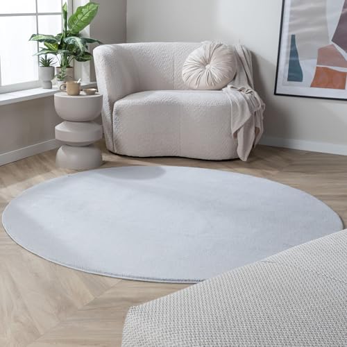 FRAAI | Home & Living Waschbarer Teppich Rund - Vivid Grau Ø 80cm - Polypropylen - Kurzflor - Einfarbig - waschbar in Waschmaschine - Modern - Wohnzimmer, Esszimmer, Kinderzimmer, Schlafzimmer - Rug FRAAI | Home & Living Waschbarer Teppich Rund - Vivid Grau Ø 80cm - Polypropylen - Kurzflor - Einfarbig - waschbar in Waschmaschine - Modern - Wohnzimmer, Esszimmer, Kinderzimmer, Schlafzimmer - Rug von FRAAI | Home & Living