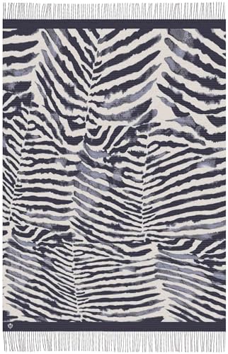 FRAAS Cashmink Kuschel-Decke - Tagesdecke - Überwurf - Wohndecke mit Zebra-Design - Sustainability Edition - Flauschige Decke Größe 130 x 200 cm Schwarz von FRAAS