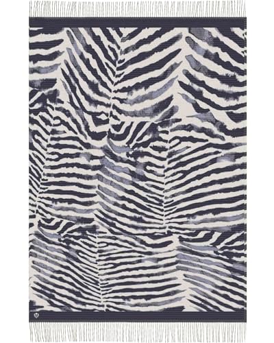 FRAAS Cashmink Kuschel-Decke - Tagesdecke - Überwurf - Wohndecke mit Zebra-Design - Sustainability Edition - Flauschige Decke Größe 130 x 200 cm Schwarz von FRAAS