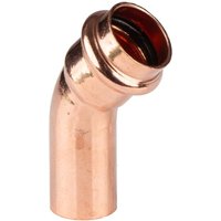 Kupfer Pressfitting Bogen 45° 22 mm Innen x Aussen V+M-Kontur dvgw von FRABO