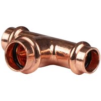 Kupfer Pressfitting T-Stück Mittelgang erweitert 15 x 18 x 15 mm V+M-Kontur dvgw von FRABO