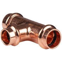 Kupfer Pressfitting T-Stück Mittelgang reduziert 18 x 15 x 18 mm V+M-Kontur DVGW von FRABO