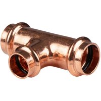 Kupfer Pressfitting T-Stück Mittelgang reduziert 22 x 18 x 22 mm V+M-Kontur dvgw von FRABO