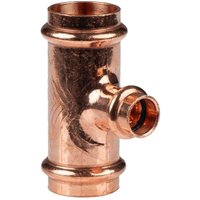 Kupfer Pressfitting T-Stück Mittelgang reduziert 28 x 15 x 28 mm V+M-Kontur DVGW von FRABO