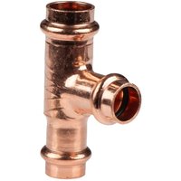Kupfer Pressfitting T-Stück reduziert 18 x 15 x 15 mm V+M-Kontur dvgw von FRABO