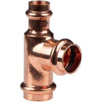 Kupfer Pressfitting T-Stück reduziert 22 x 22 x 15 mm V+M-Kontur dvgw von FRABO