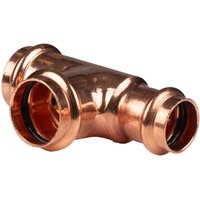 Kupfer Pressfitting T-Stück reduziert 28 x 28 x 22 mm V+M-Kontur dvgw von FRABO