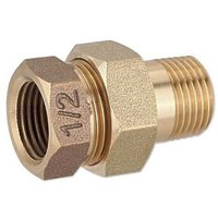 Rotguss Gewindefitting-Verschraubung 1/2'' IG x 1/2'' AG - flachdichtend von FRABO
