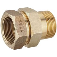 Rotguss Gewindefitting-Verschraubung 1 1/4'' IG x 1 1/4'' AG - flachdichtend von FRABO