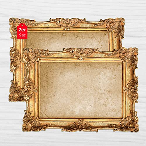 Framepad - Tischset I Platzset abwaschbar - 'Florenz' Gold - in stilvoll eleganter Bilderrahmen-Optik aus erstklassigem Vinyl - 44 x 32 cm - Made in Germany - 2er Pack Framepad - Tischset I Platzset abwaschbar - 'Florenz' Gold - in stilvoll eleganter Bilderrahmen-Optik aus erstklassigem Vinyl - 44 x 32 cm - Made in Germany - 2er Pack von FRAME PAD