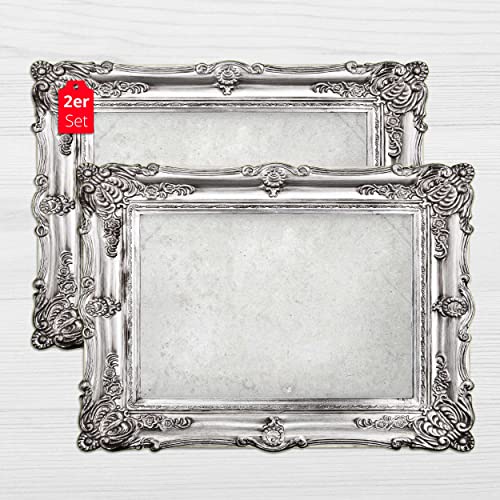Framepad - Tischset I Platzset abwaschbar - 'Venedig' Silber - in stilvoll eleganter Bilderrahmen-Optik aus erstklassigem Vinyl - 44 x 32 cm - Made in Germany - 2er Pack Framepad - Tischset I Platzset abwaschbar - 'Venedig' Silber - in stilvoll eleganter Bilderrahmen-Optik aus erstklassigem Vinyl - 44 x 32 cm - Made in Germany - 2er Pack von FRAME PAD