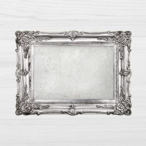 Framepad - Tischset I Platzset abwaschbar - 'Venedig' Silber - in stilvoll eleganter Bilderrahmen-Optik aus erstklassigem Vinyl - 44 x 32 cm - Made in Germany von FRAME PAD
