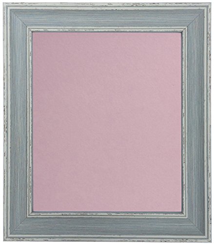 FRAMES BY POST Scandi Bilderrahmen, Kunststoff, 61 x 45,7 cm, mit rosa Rückwand, Used-Look, Blau von FRAMES BY POST