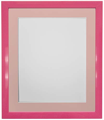 FRAMES BY POST 1,9 cm Bilderrahmen mit rosa Passepartout, A4, Bildgröße 25,4 x 15,2 cm, Kunststoffglas, Kunststoff, Image Size 10 x 6 Inch von FRAMES BY POST