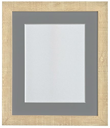 FRAMES BY POST 14 x 11 cm tief, Körnung Bilderrahmen mit Halterung, Dark Grey x 10, Bildgröße 20,3 cm, Hellbraun von FRAMES BY POST