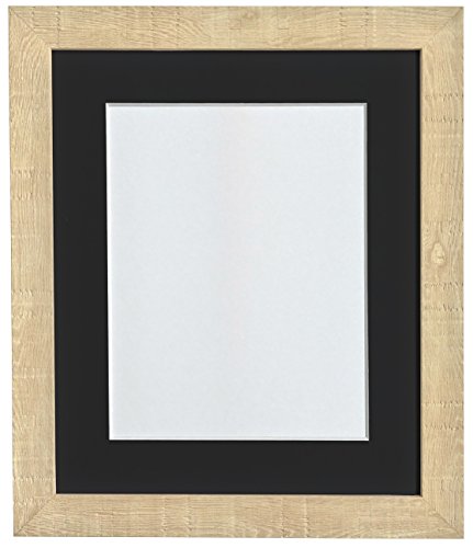 FRAMES BY POST 18 x 12 cm tief, Körnung Bilderrahmen, mit schwarzem Passepartout, für 14 x 20,3 cm, Bildgröße, Hellbraun von FRAMES BY POST