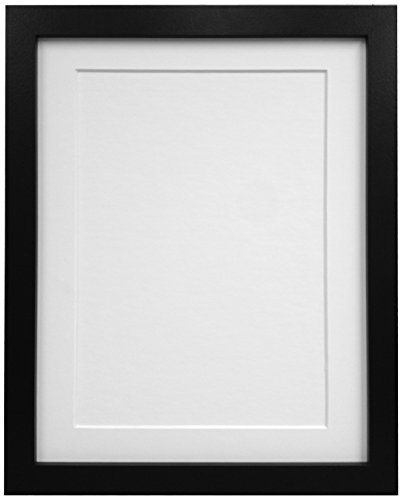 FRAMES BY POST Bilderrahmen, 25 mm, mit weißem Passepartout, A2, für Bildgröße A3 (Kunststoffglas), Schwarz von FRAMES BY POST