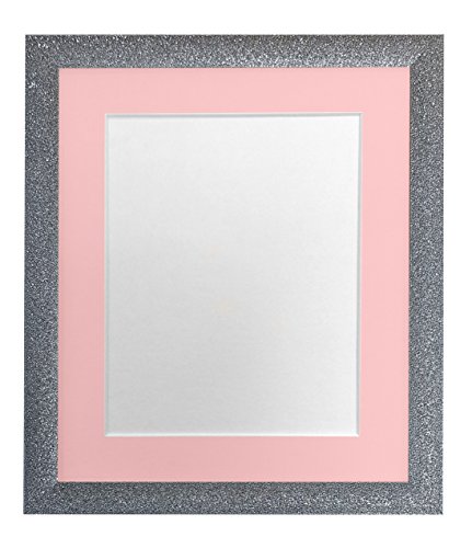 FRAMES BY POST Bilderrahmen, mit pinkem Passepartout, Kunststoff, A4, Bildgröße 25,4 x 15,2 cm, Gunmetal von FRAMES BY POST