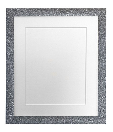 FRAMES BY POST Bilderrahmen, mit weißem Passepartout, 35,6 x 27,9 cm, Bildgröße A4, Kunststoffglas, 35,6 x 27,9 cm, Gunmetal von FRAMES BY POST