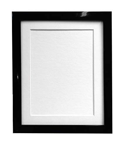 FRAMES BY POST 1,9 cm schwarzer Bilderrahmen mit weißem Passepartout, 17,8 x 12,7 cm, Bildgröße 12,7 x 8,9 cm, Kunststoffglas, Glas, e Moun von FRAMES BY POST