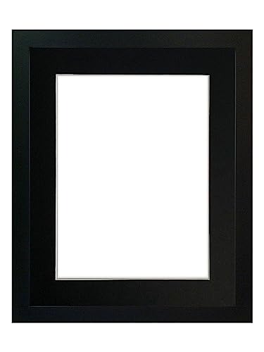 FRAMES BY POST Bilderrahmen Passepartout, A4, Bildgröße 25,4 x 15,2 cm, Kunststoffglas, 1,9 cm, Glas, Schwarze Halterung, Image Size 10 x 6 Inch von FRAMES BY POST