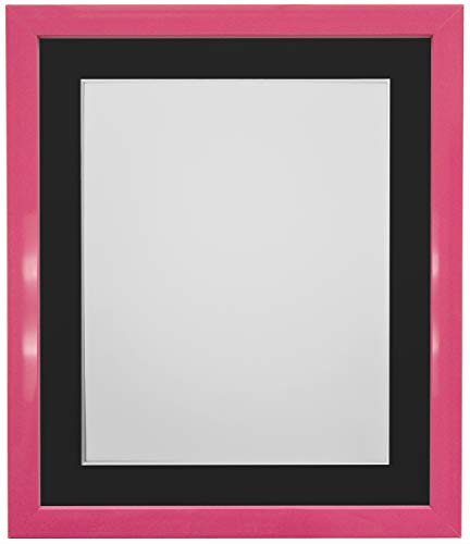 FRAMES BY POST Bilderrahmen Passepartout, 40 x 30 cm, Bildgröße 30 x 25 cm, Kunststoffglas, 1,9 cm, Rosa, Kunststoff, Schwarze Halterung, Image Size 12 x 10 Inch von FRAMES BY POST