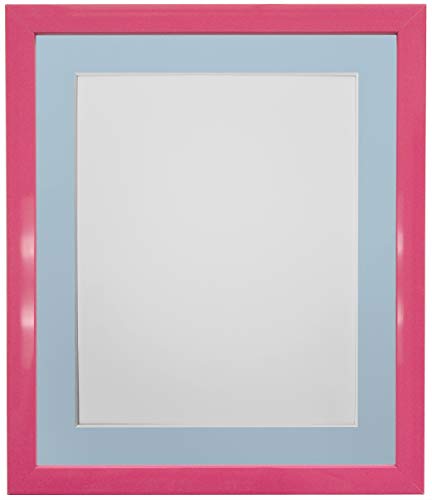 FRAMES BY POST Bilderrahmen mit blauem Passepartout, Kunststoff, 30 x 30 cm, Pink, Plastik, Image Size 8 x 8 Inch von FRAMES BY POST