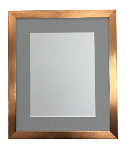 FRAMES BY POST Bilderrahmen mit dunkelgrauem Passepartout, 1,9 cm, Bildgröße 17,8 x 12,7 cm, bronzefarben, Bronze Glas, 9 x 7 Image Size 7 x 5 Inch von FRAMES BY POST