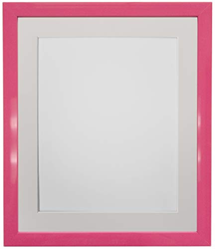 FRAMES BY POST Bilderrahmen mit elfenbeinfarbenem Passepartout, 20,3 x 20,3 cm, Bildgröße 12,7 x 12,7 cm, Kunststoffglas, Pink, Glas, 8 x 8 Image Size 5 x 5 Inch von FRAMES BY POST