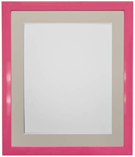 FRAMES BY POST Bilderrahmen mit hellgrauem Passepartout, Kunststoffglas, 17,8 x 12,7 cm, Rosa von FRAMES BY POST