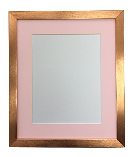 FRAMES BY POST Bilderrahmen mit pinkem, 1,9 cm, 25,4 x 20,3 cm, Bildgröße 20,3 x 15,2 cm, bronzefarben, Bronze Glas, Rosa Passepartout, 10 x 8 Image Size 8 x 6 Inch von FRAMES BY POST