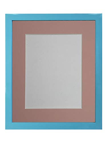 FRAMES BY POST Bilderrahmen mit pinkem Passepartout, DIN A4, Kunststoffglas, 1,9 cm, Blau von FRAMES BY POST