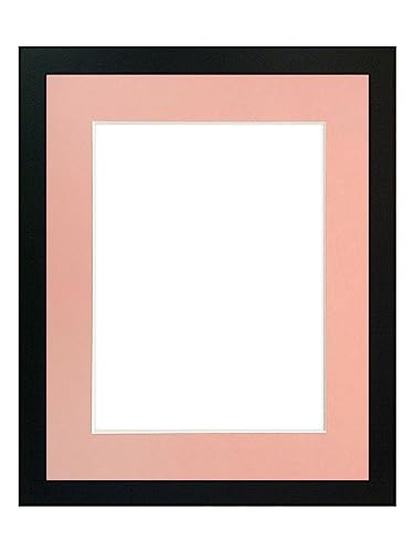 FRAMES BY POST Bilderrahmen mit pinkem Passepartout, Kunststoffglas, 1,9 cm, 40,6 x 30,5 cm, Bildgröße 30,5 x 20,3 cm, Schwarz von FRAMES BY POST