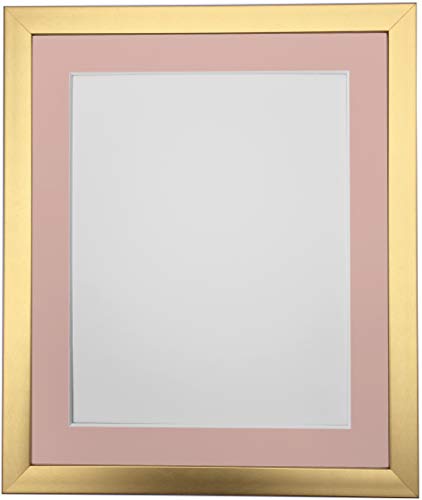 FRAMES BY POST Bilderrahmen, 1,9 cm, goldfarben, mit rosa Passepartout, 40,6 x 30,5 cm, Bildgröße 30,5 x 20,3 cm, Kunststoffglas, Kunststoff, 16 x 12 Image Size 12 x 8 Inch von FRAMES BY POST