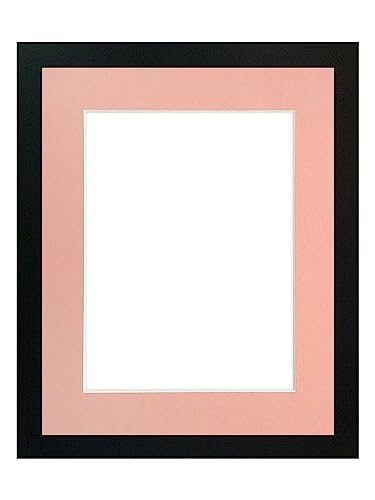 FRAMES BY POST Bilderrahmen mit pinkem Passepartout, Kunststoffglas, 18 x 13 cm, Schwarz von FRAMES BY POST