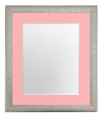 FRAMES BY POST Bilderrahmen mit rosa Passepartout, 25,4 x 25,4 cm, Bildgröße 20,3 x 20,3 cm, Kunststoffglas, 10 x 10 Image Size 8 x 8 Inch von FRAMES BY POST