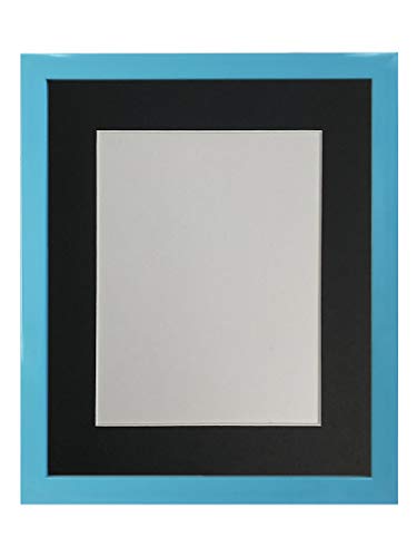 FRAMES BY POST Bilderrahmen mit schwarzem Passepartout, Kunststoffglas, 1,9 cm, 40,6 x 30,5 cm, Bildgröße 30,5 x 20,3 cm, Blau von FRAMES BY POST