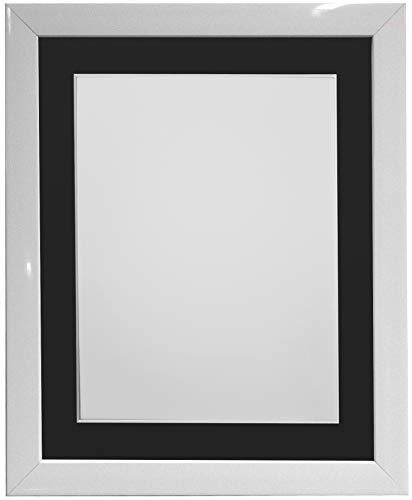 FRAMES BY POST Bilderrahmen mit schwarzem Passepartout, Kunststoffglas, 18 x 13 cm, Weiß von FRAMES BY POST